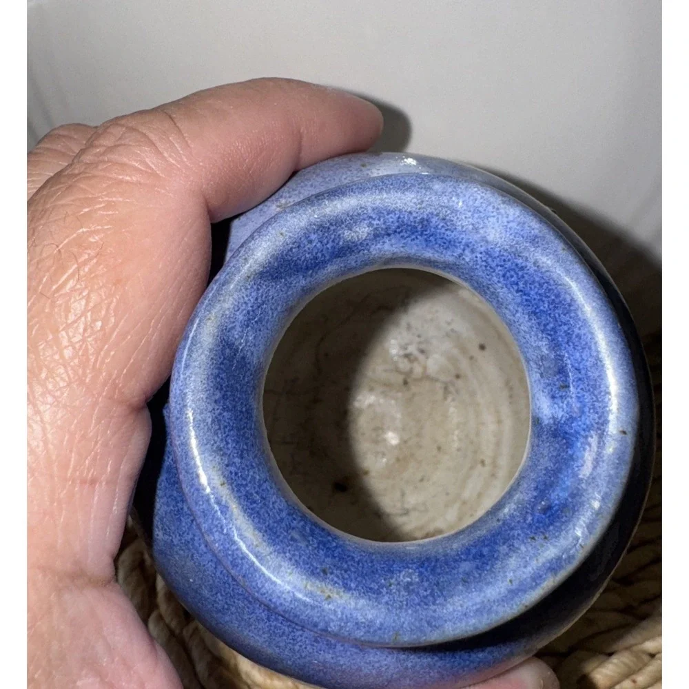 Blue/ Grayish‎ Glazed Bud Vase *Stoneware 3.75